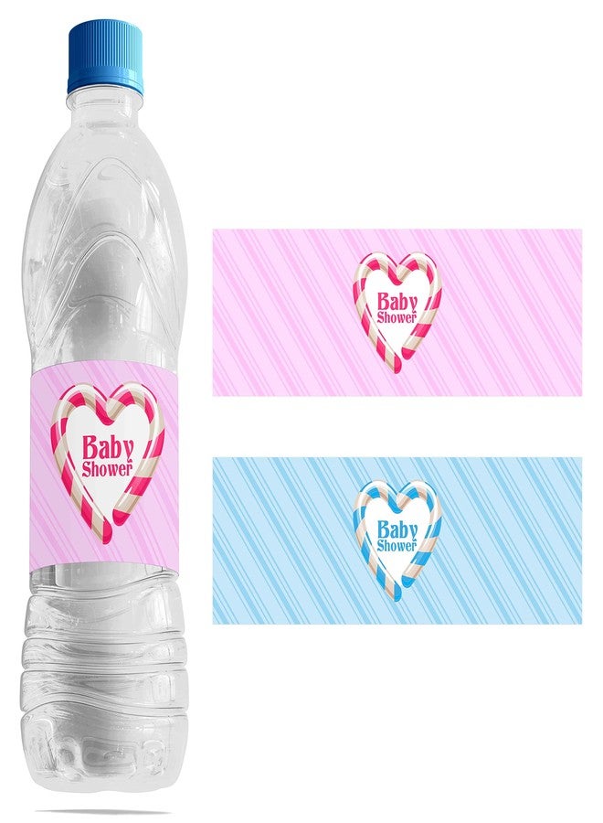 Inkdotpot مجموعة ملصقات زجاجات مياه ذاتية اللصق مقاومة للماء من إنك دوت بوت، 32 قطعة، بتصميم حلوى، مثالية لحفلات استقبال المولود الجديد. - Image 1